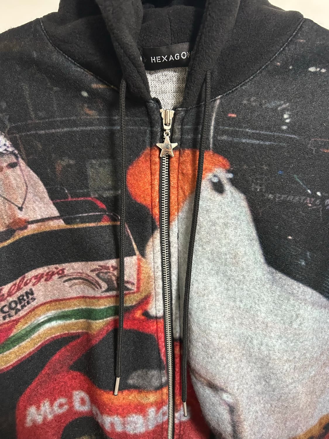 (남녀공용) 루즈핏 프린트 기모 후드집업 상품이미지6