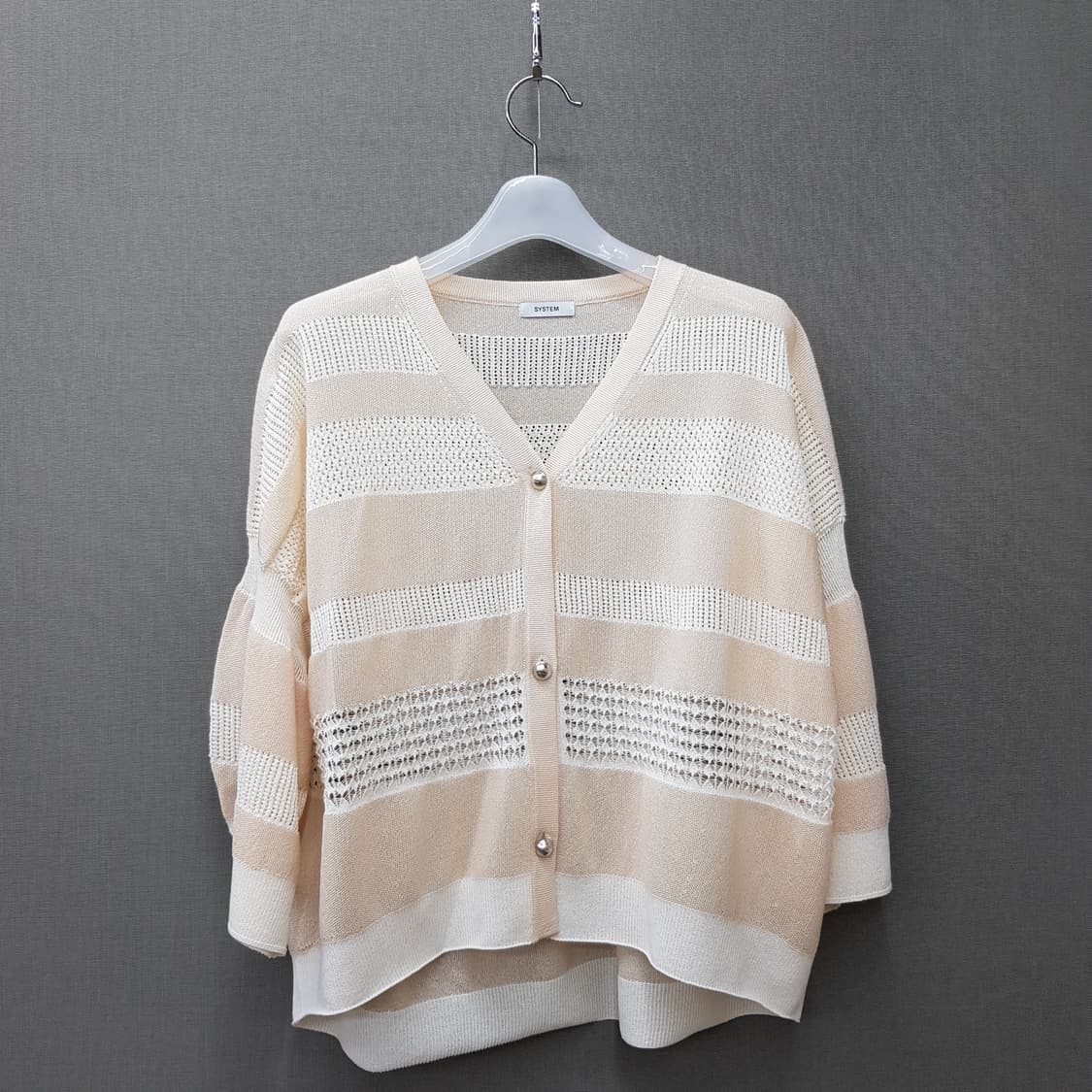 한섬 시스템 2022 시스루 펄버튼 가디건 F사이즈 상품이미지1