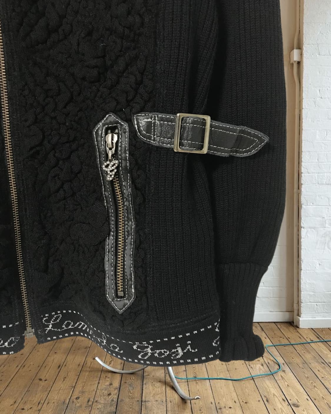 vintage high neck knit zip-up 상품이미지7