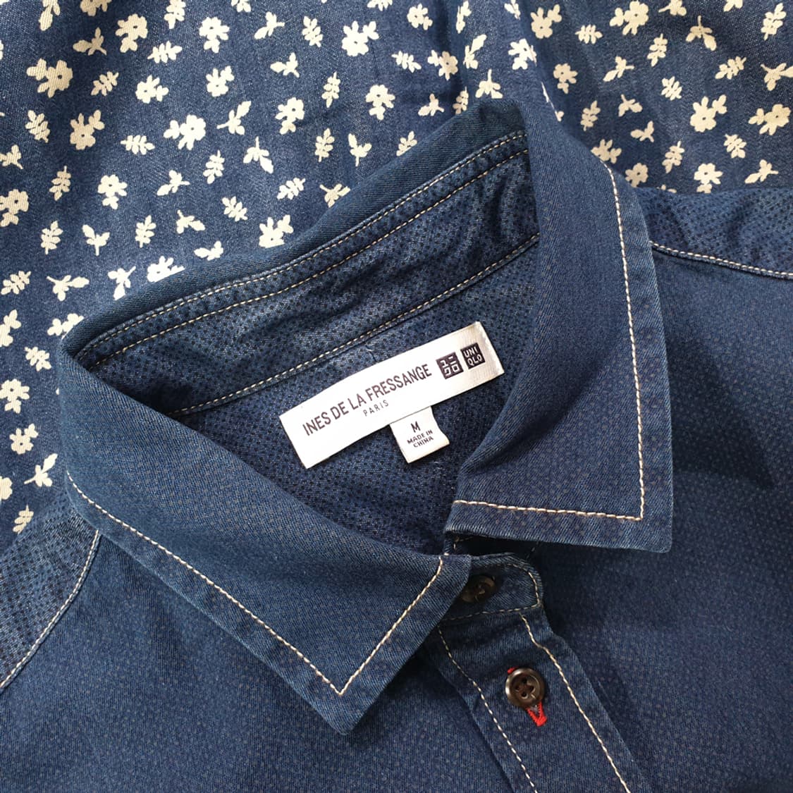 유니클로 X 이네스 드라 프레상쥬 코튼 패턴 긴팔 셔츠 m 상품이미지5