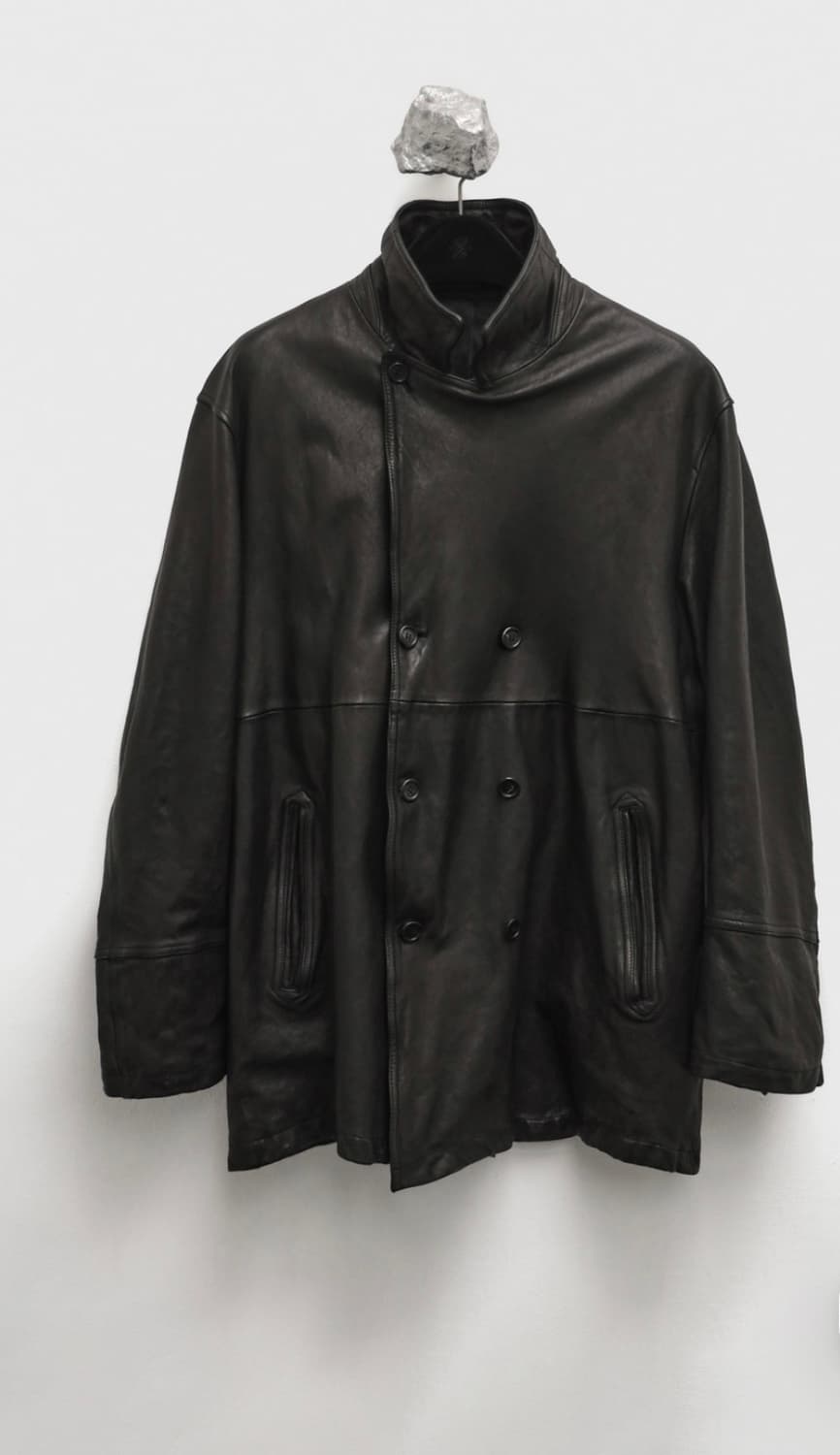 유스 워시드 레더 피코트 상품이미지2