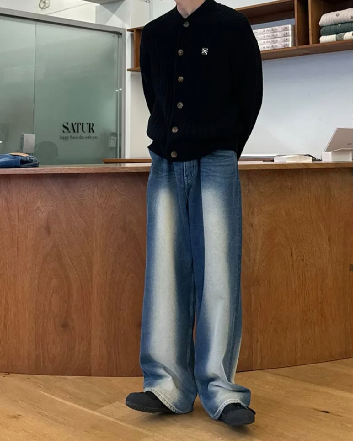 세터 브루클린 뉴트로 와이드 워시드 데님 팬츠 레트로 블루 S 상품이미지6