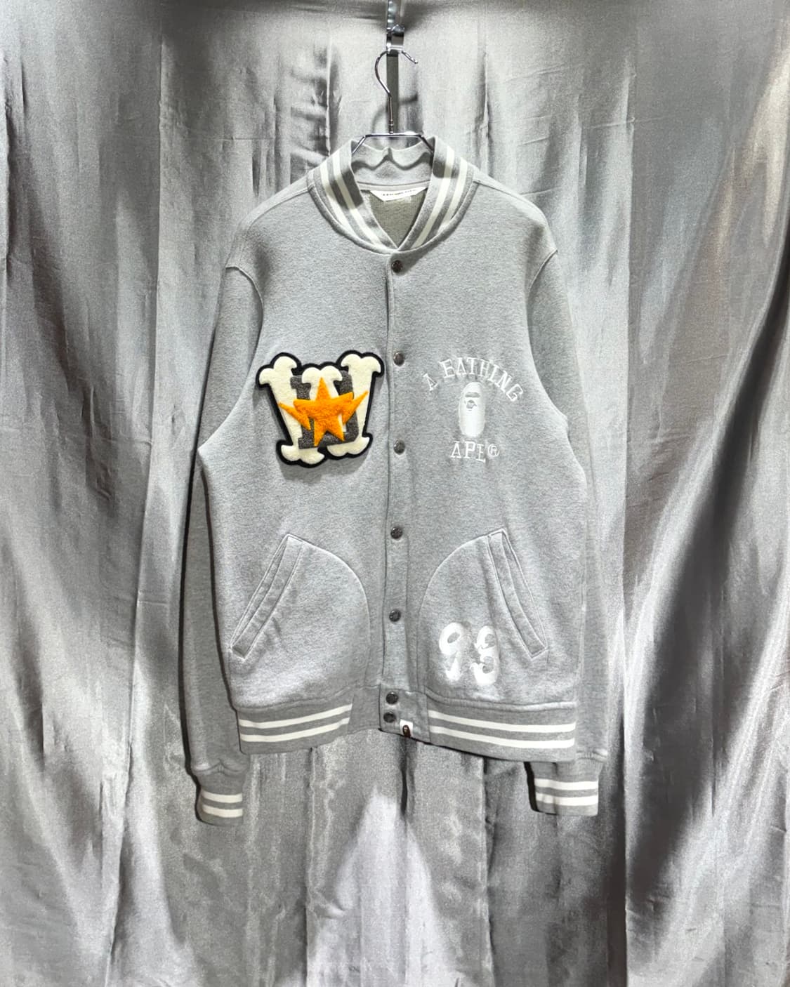 L A BATHING APE 베이프 93 패치 코튼 그레이 바시티  상품이미지3