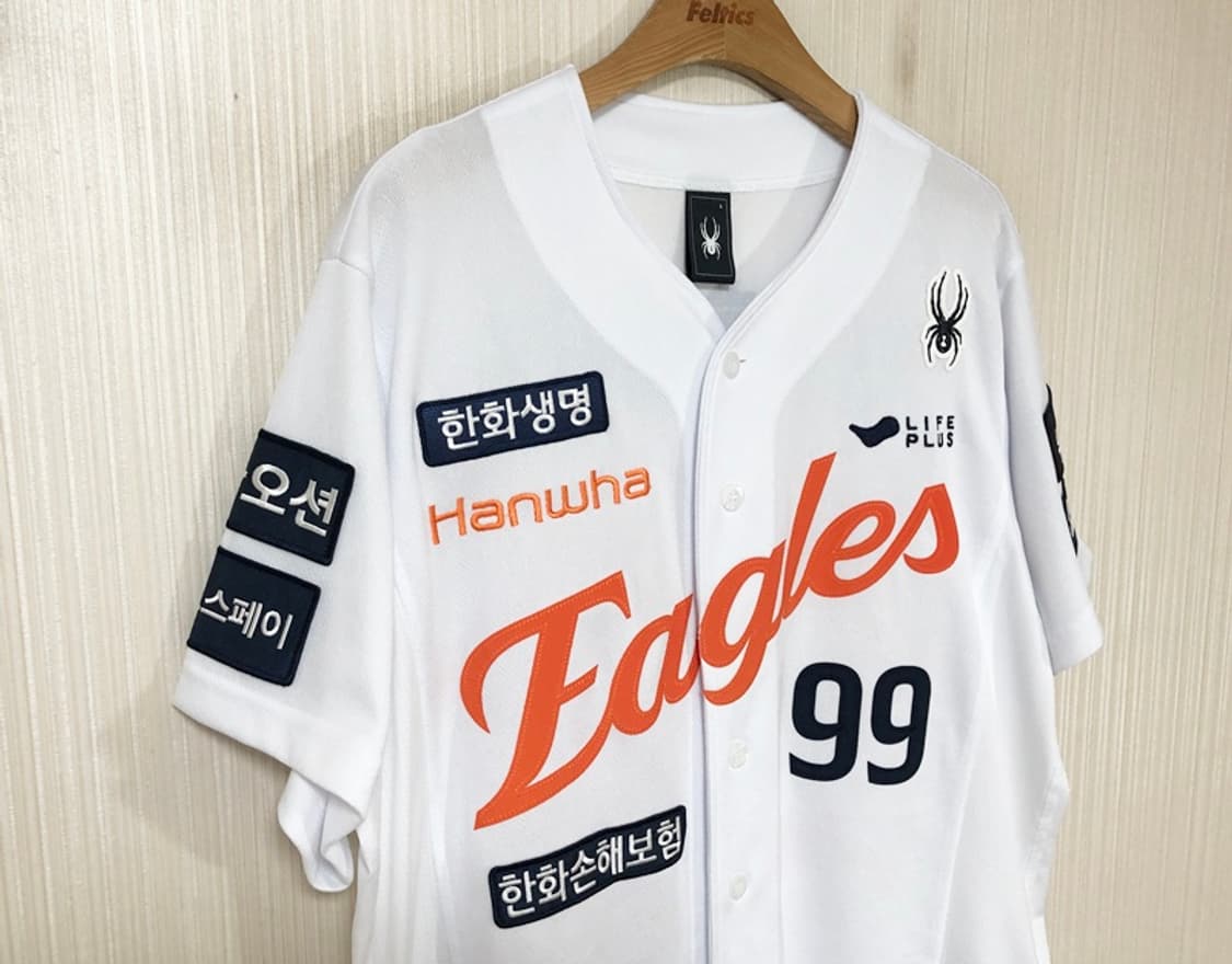 KBO 스파이더 한화이글스 25시즌 어센틱 홈유니폼 L #99 류현진 상품이미지5