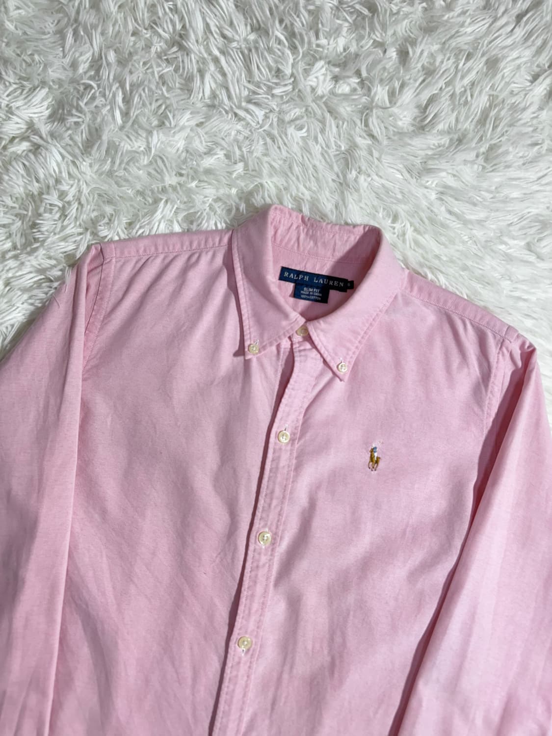 폴로 랄프로렌 핑크 멀티포니 솔리드 셔츠  상품이미지3