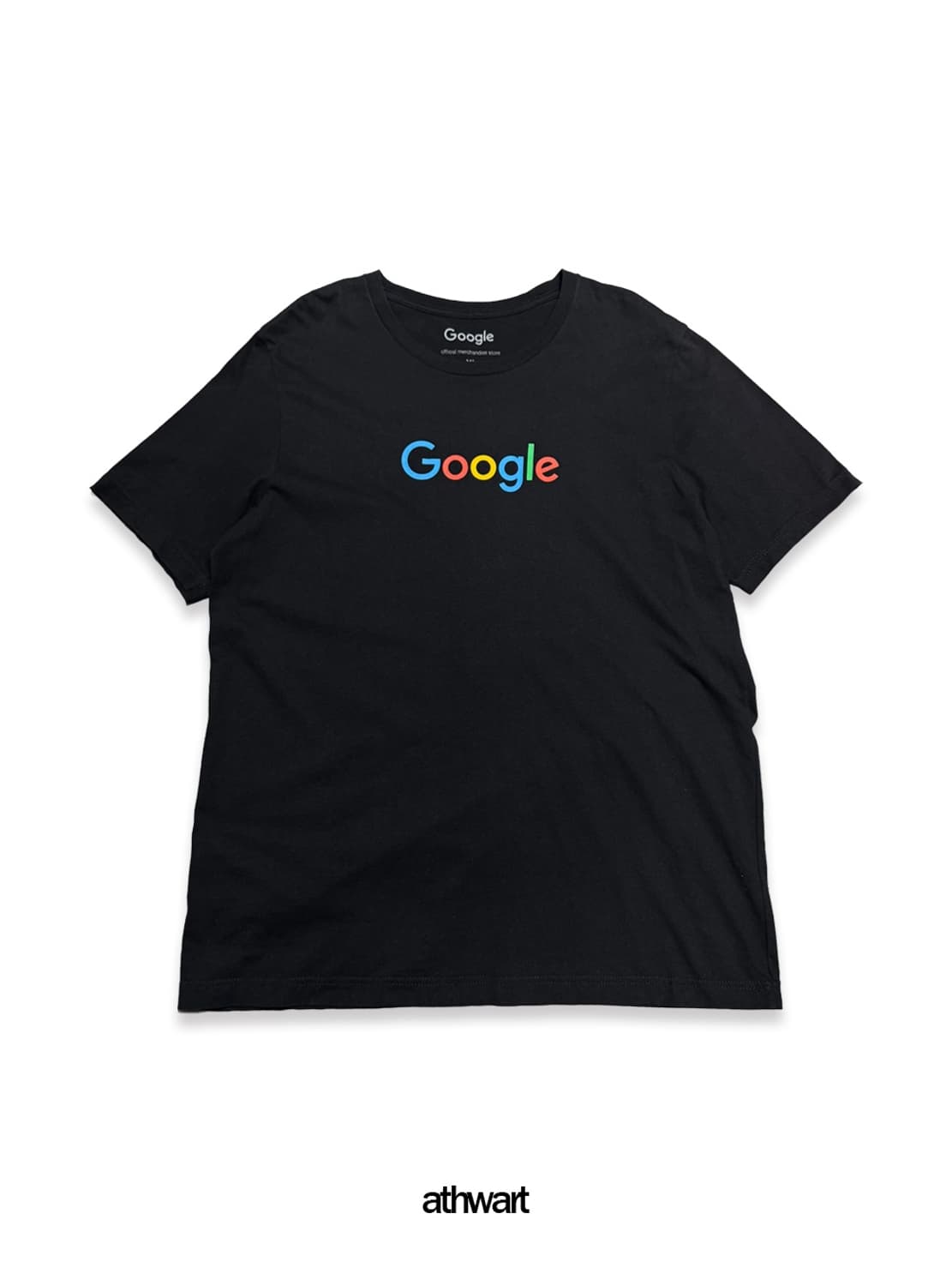 Google official 블랙컬러 프론트 로고 코튼 크루넥 반팔 상품이미지1