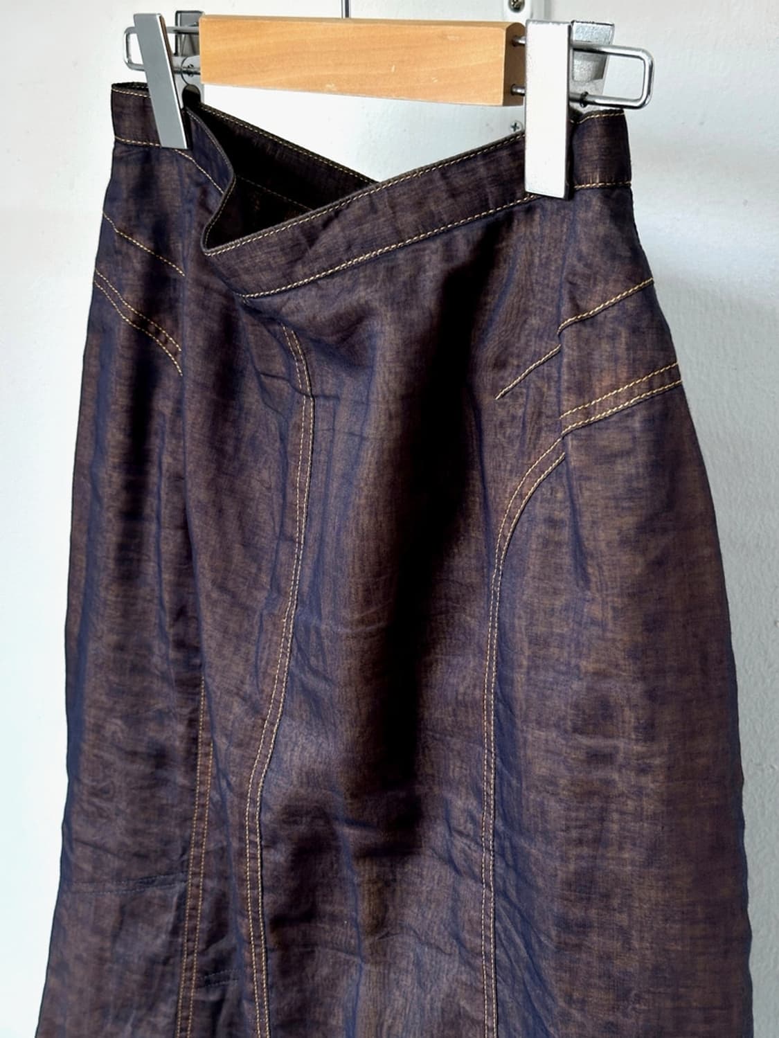 Sheer fabric layered design loose skirt 상품이미지2
