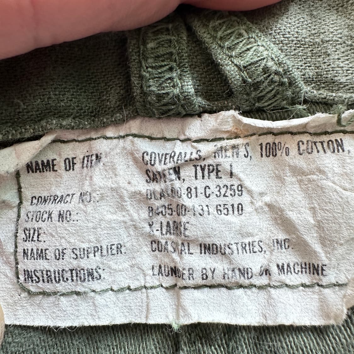 80s 미군 1세대 사틴 OG107 커버올 점프수트 XL  상품이미지4