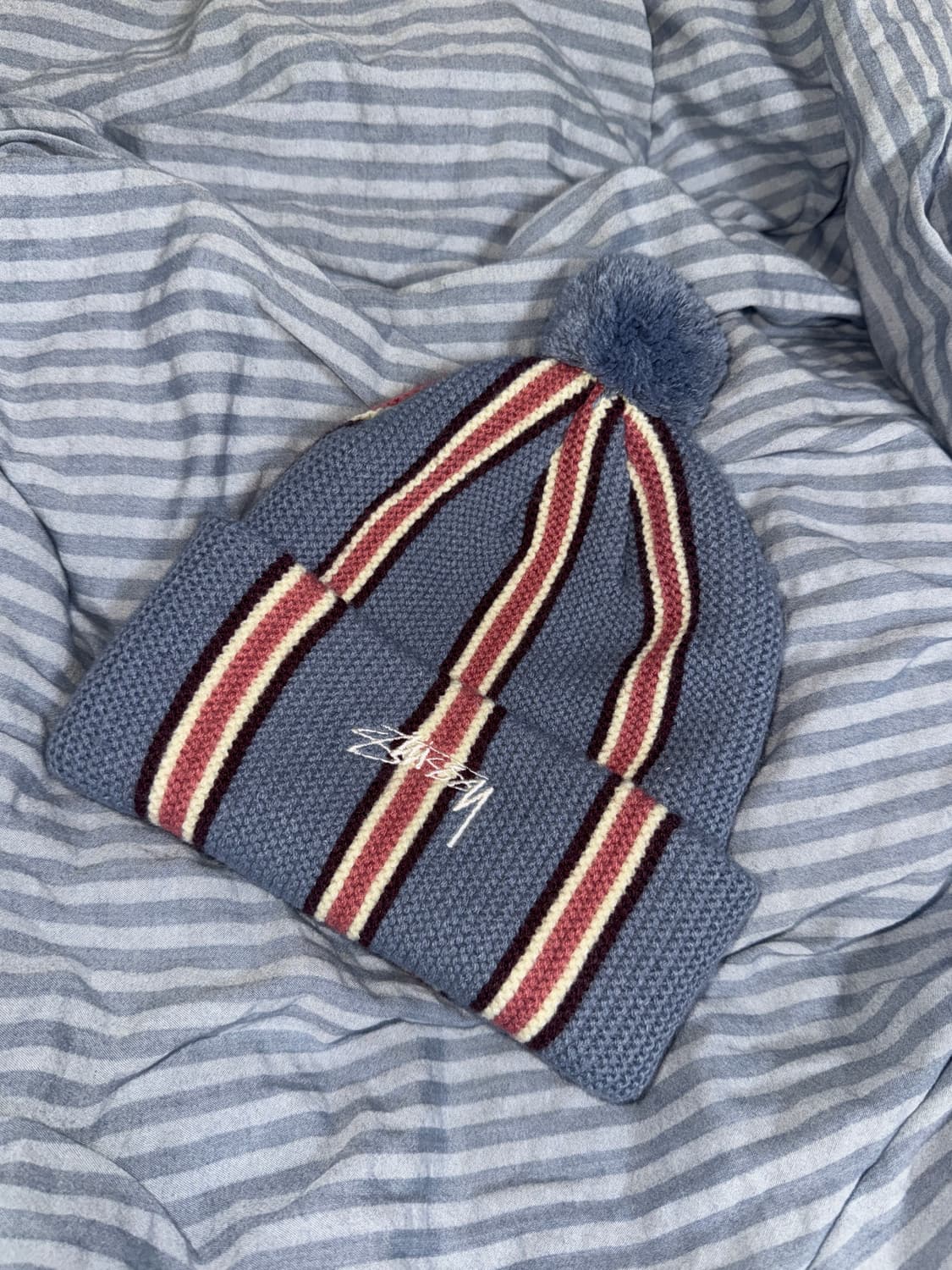 Stussy Striped Pom Beanie 상품이미지1