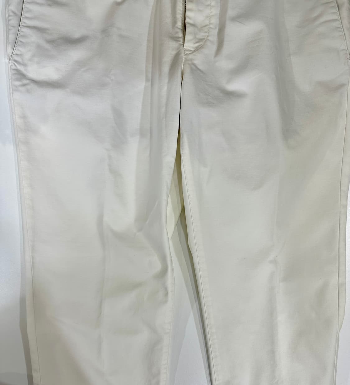 로로피아나 치노 화이트 코튼 엘라스틴 슬림핏 팬츠 상품이미지3