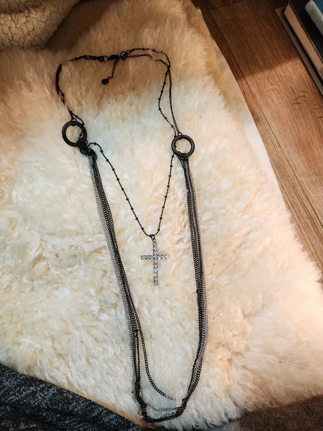 무광블랙 레이어드 크로스 롱 목걸이 상품이미지7