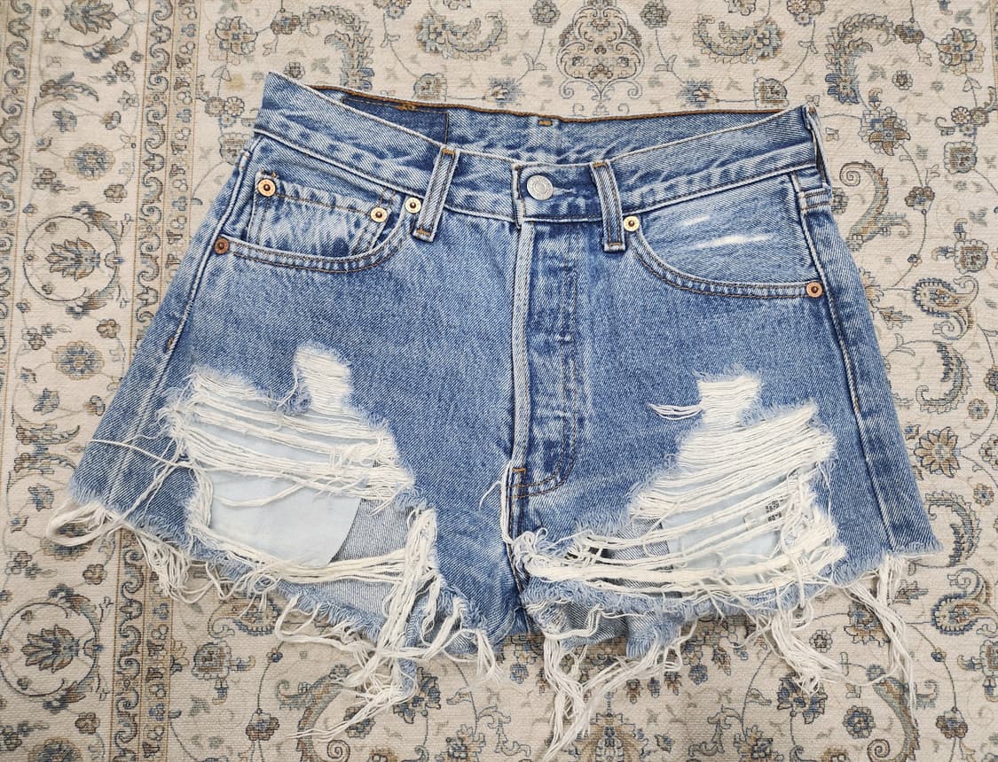 리바이스 501 데미지 청반바지 컷오프진 28사이즈 상품이미지1