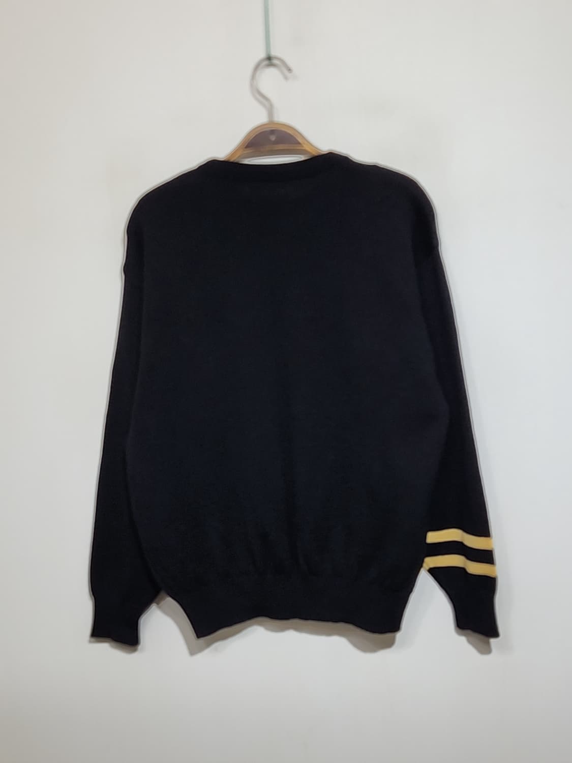 (L) 블랙앤화이트 니트 블랙 빅로고 울스웨터 골프웨어  상품이미지6