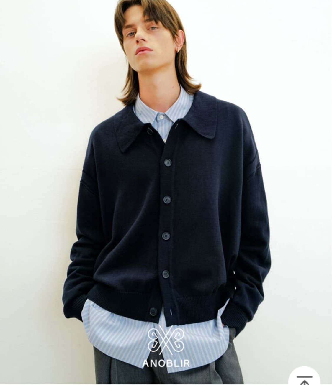 아노블리어(Anoblir) 루즈핏 빅카라넥 숏 가디건  상품이미지1