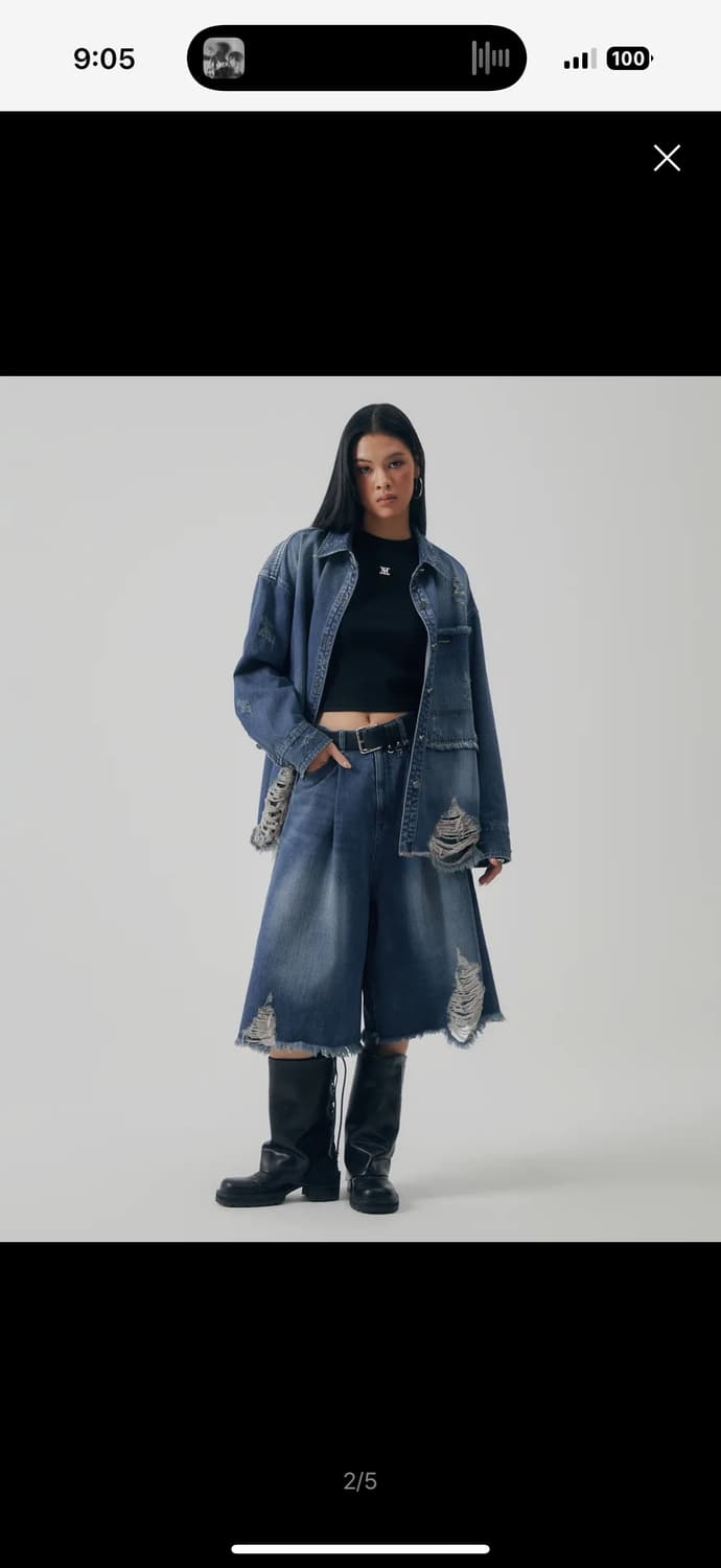 트리밍버드 데님 셋업 하의 2사이즈 상의 free 상품이미지1