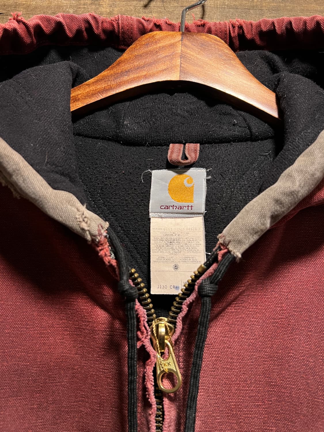 [L]칼하트 J130 CRI 크림슨 레드 액티브 워크자켓 상품이미지2