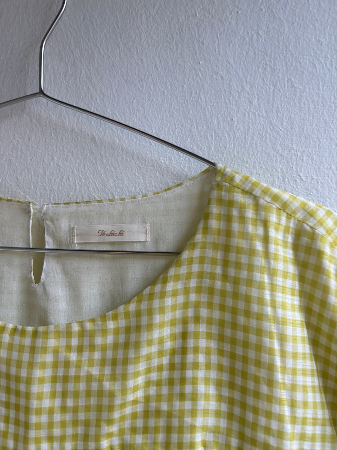 연두 깅엄 블라우스  상품이미지2