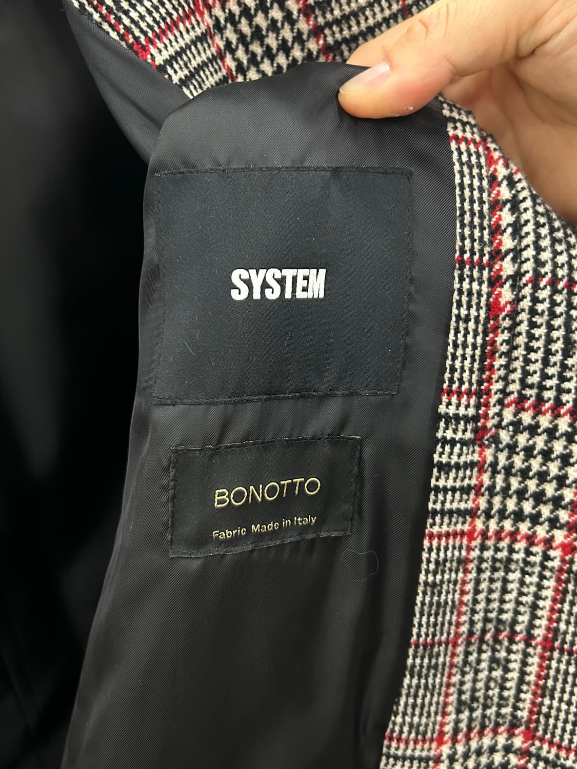 시스템 SYSTEM 이태리 원단(보노또) 체크 더블 버튼 롱 코트 상품이미지5