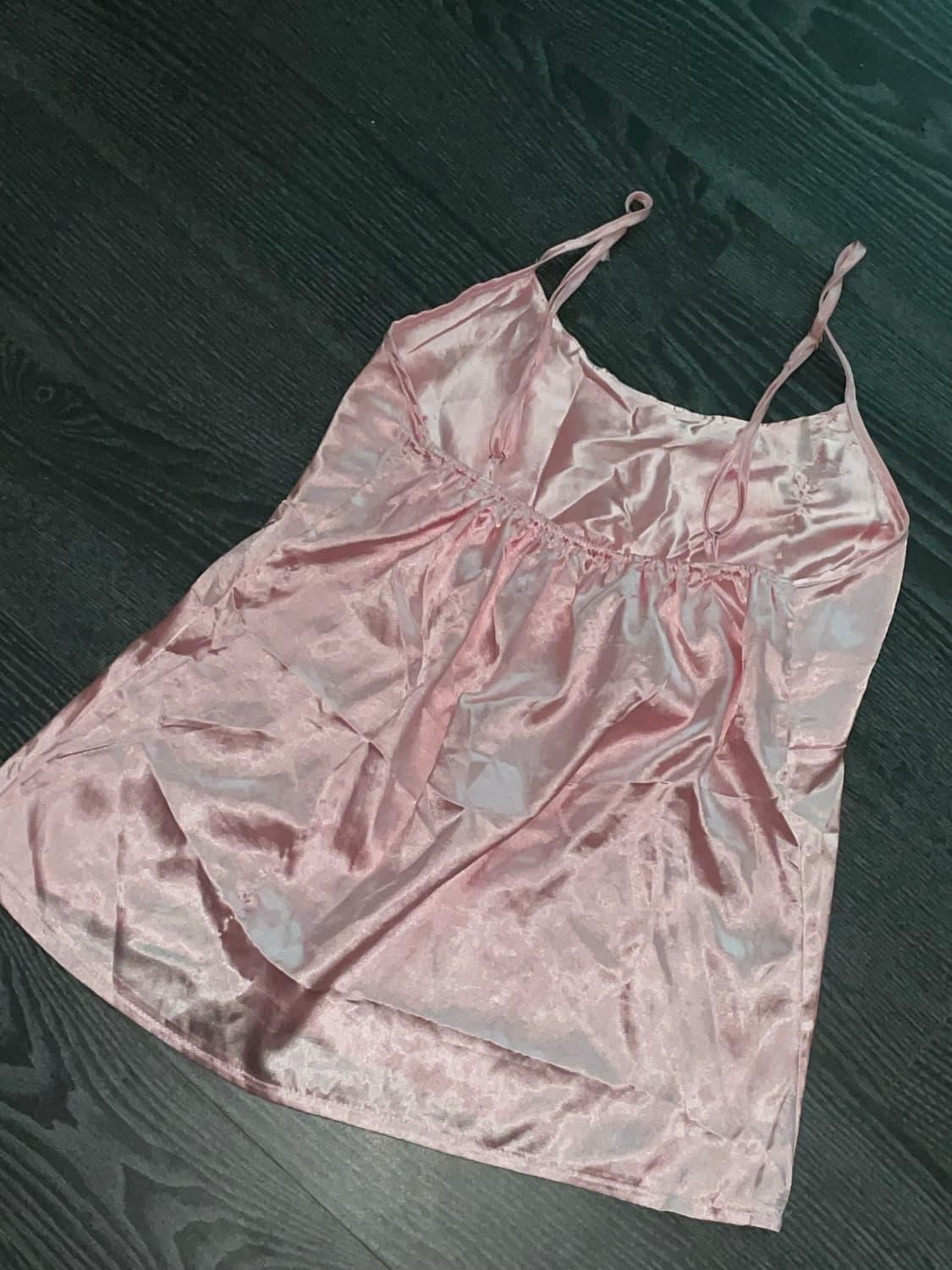나눔) 핑크 새틴 슬립 탑 홈웨어 룸웨어 파자마 잠옷 키치 갸루 상품이미지3