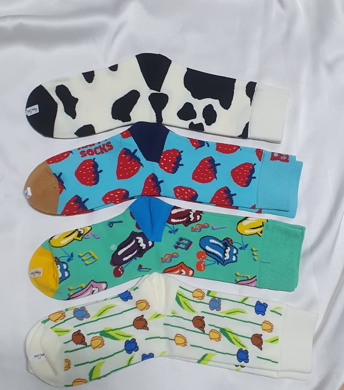 블랙 민트 베이지 옐로우 화이트 딸기 메롱 튤립 체리 해피삭스 양말  상품이미지5