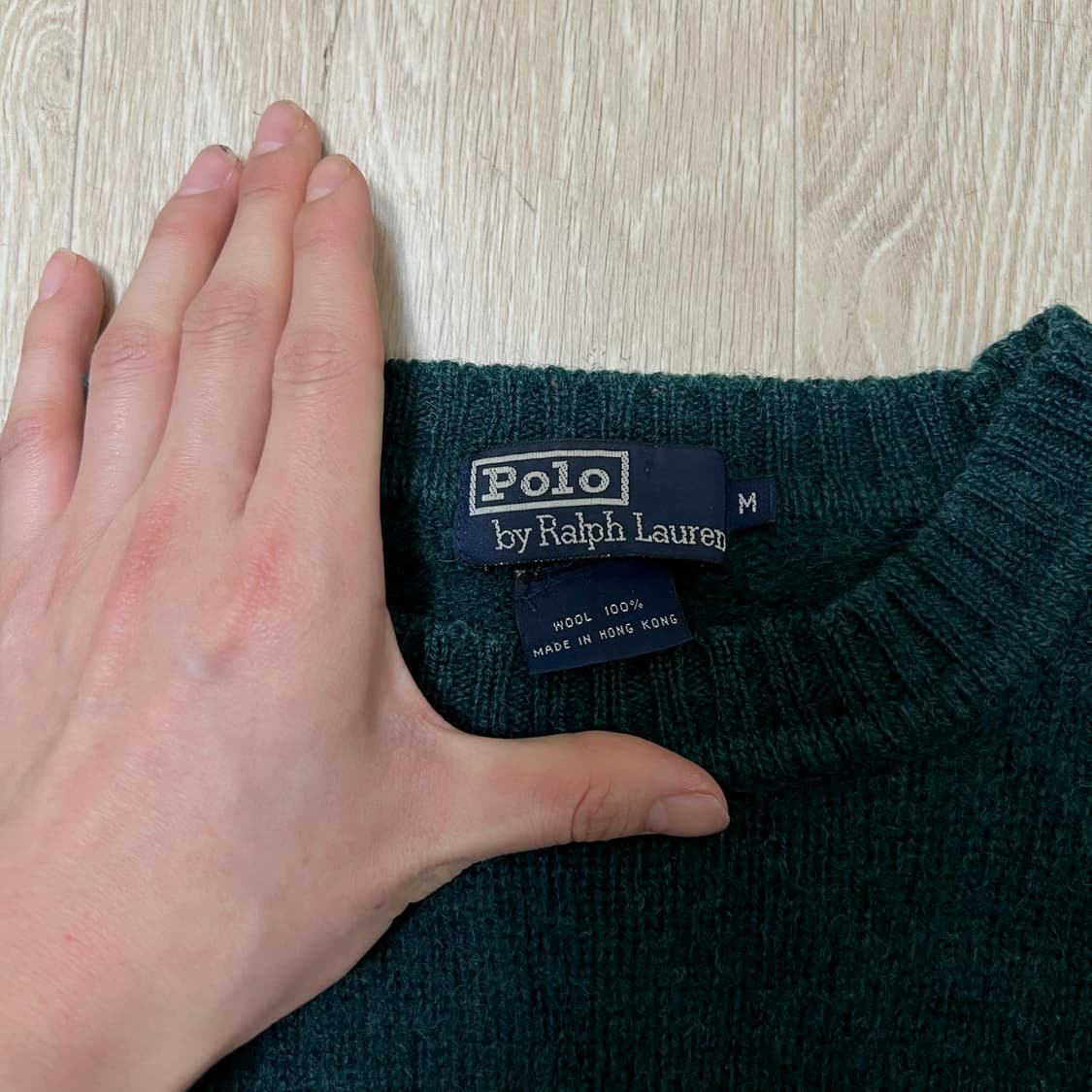 폴로 랄프로렌 다크그린 울 라운드 니트 M/95  상품이미지5