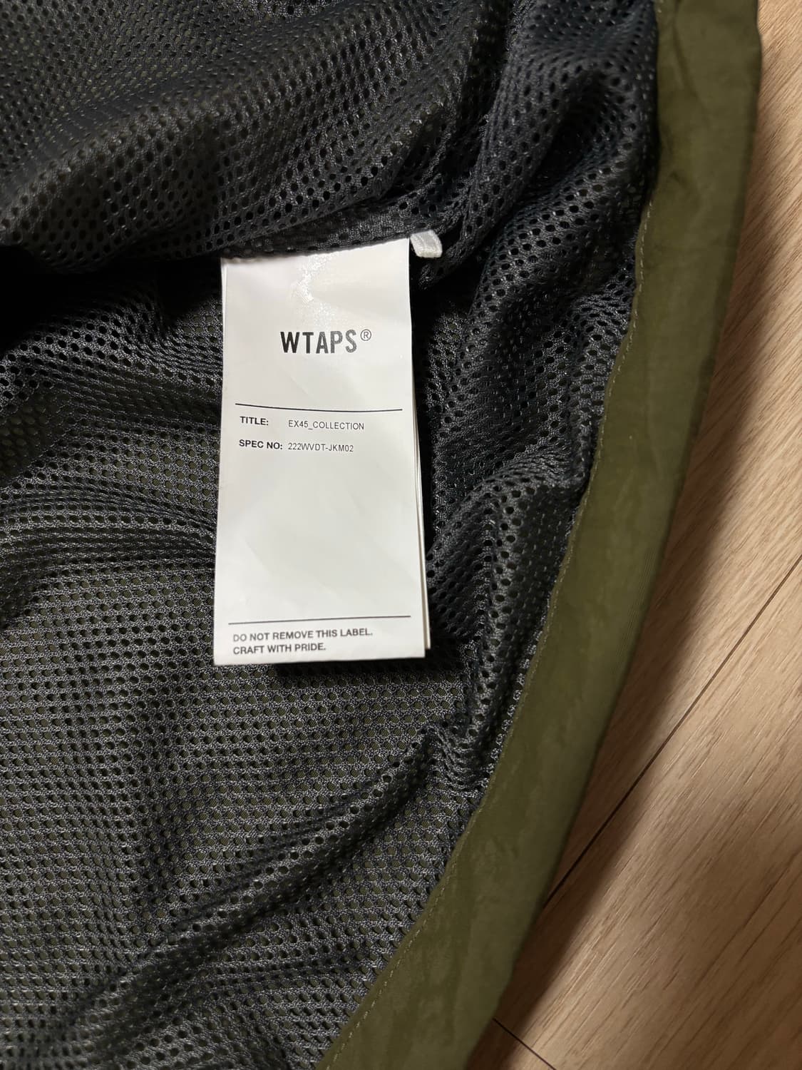 WTAPS 22aw SBS 아노락 자켓 올리브 4사이즈 상품이미지7