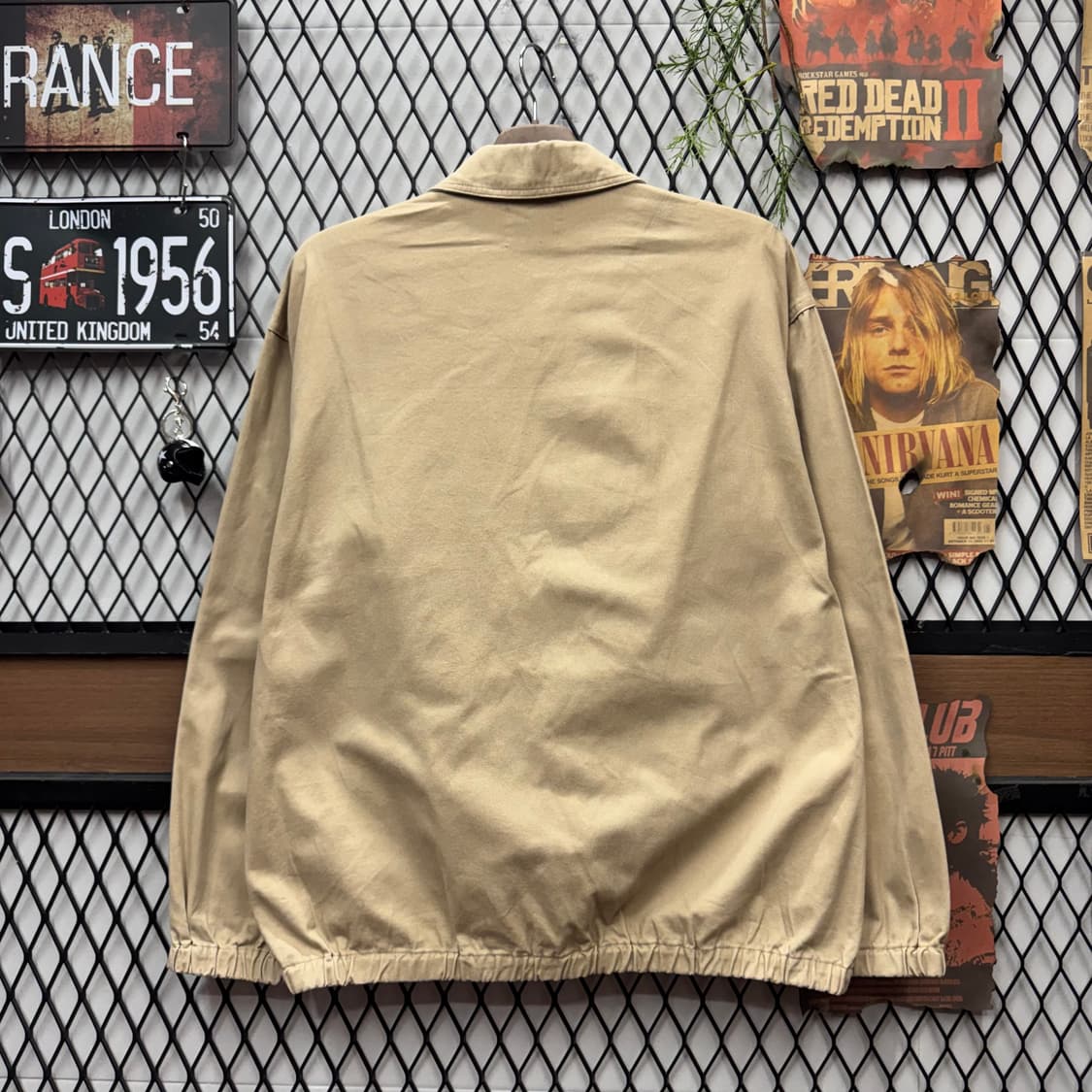 후아유 골든베어 해링턴 코튼 자켓 전면 로고 포인트 베이지 상품이미지2