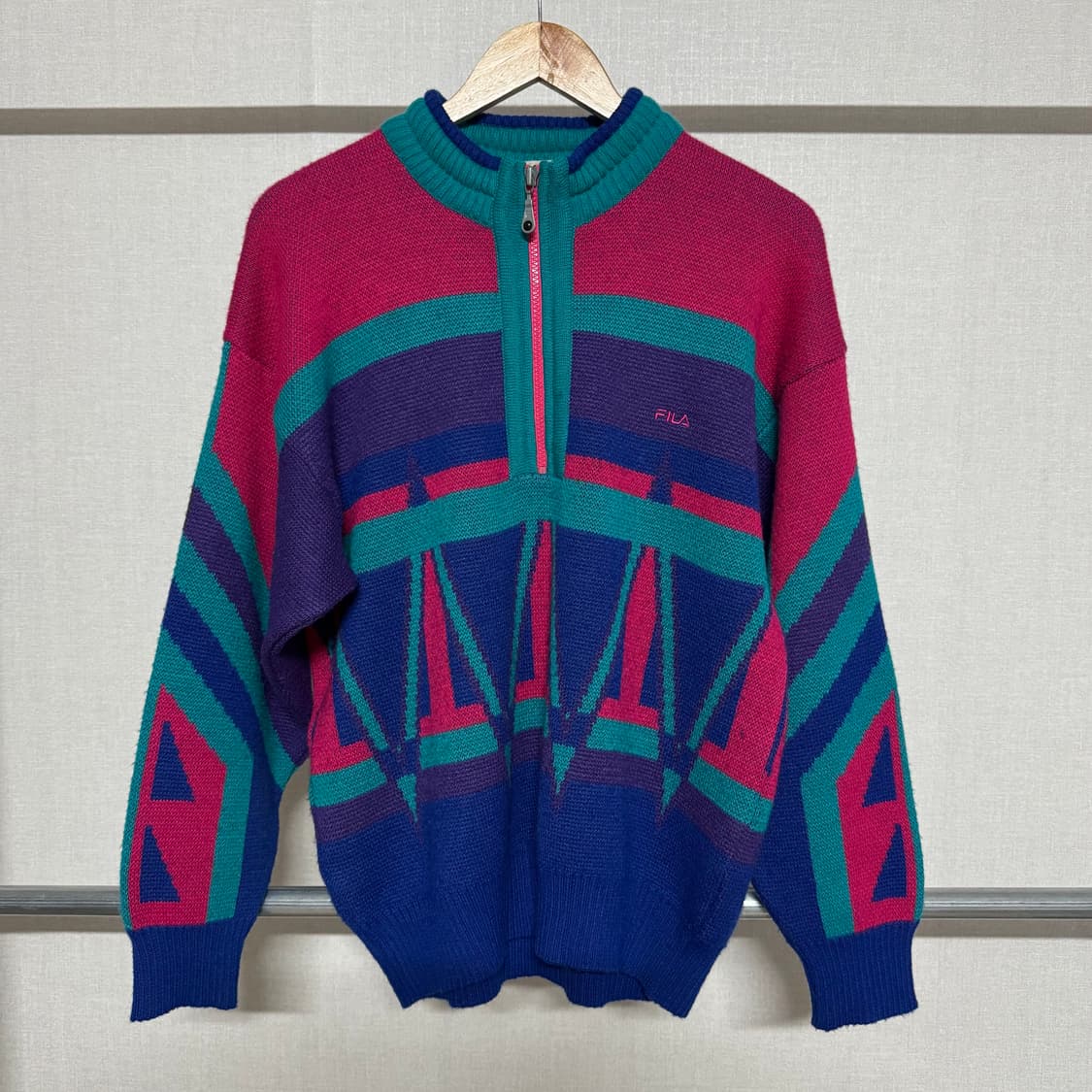 FILA 이태리 하프넥 집업 니트 L 상품이미지1