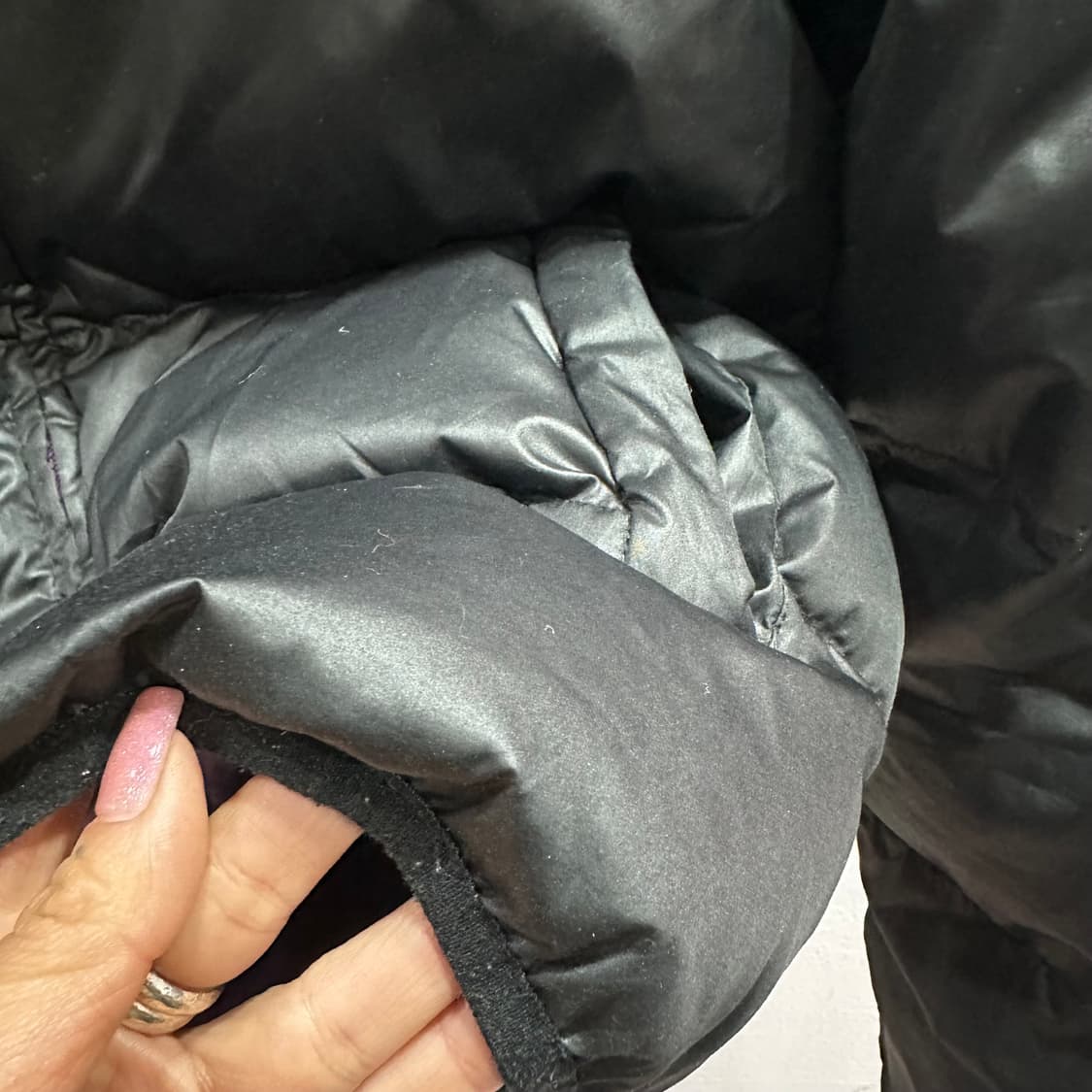 베어USA 퍼 트리밍 리버서블 크롭 패딩M 상품이미지5