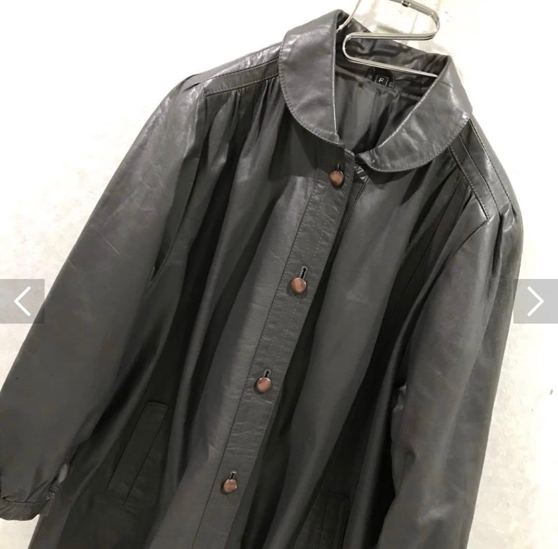 셔링 카라 레더 자켓  상품이미지3