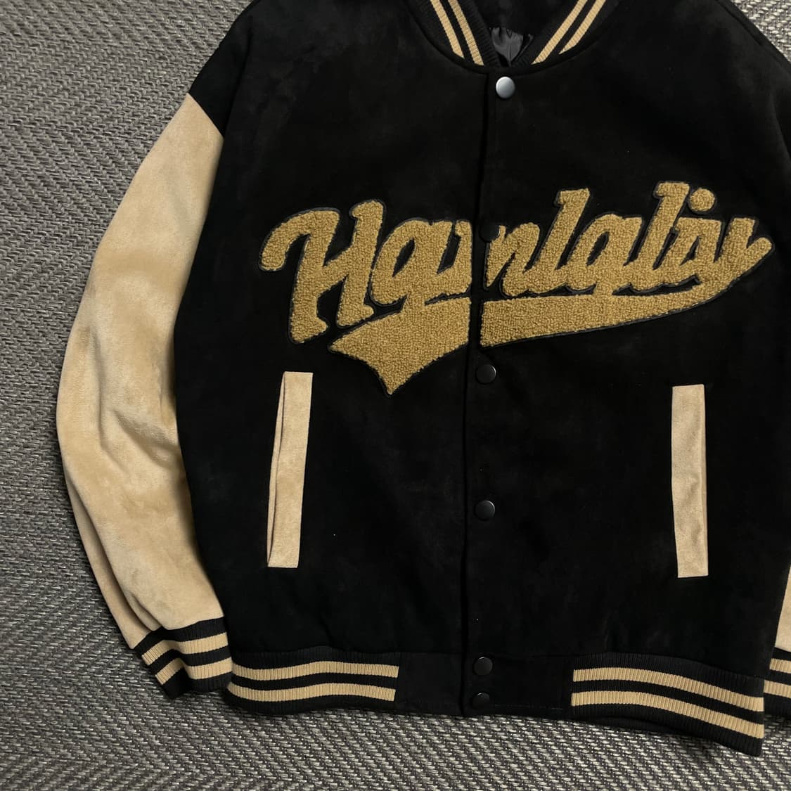 빈티지 Hanralis 빅로고 스웨이드 스타디움 바시티 자켓o 5239 상품이미지3