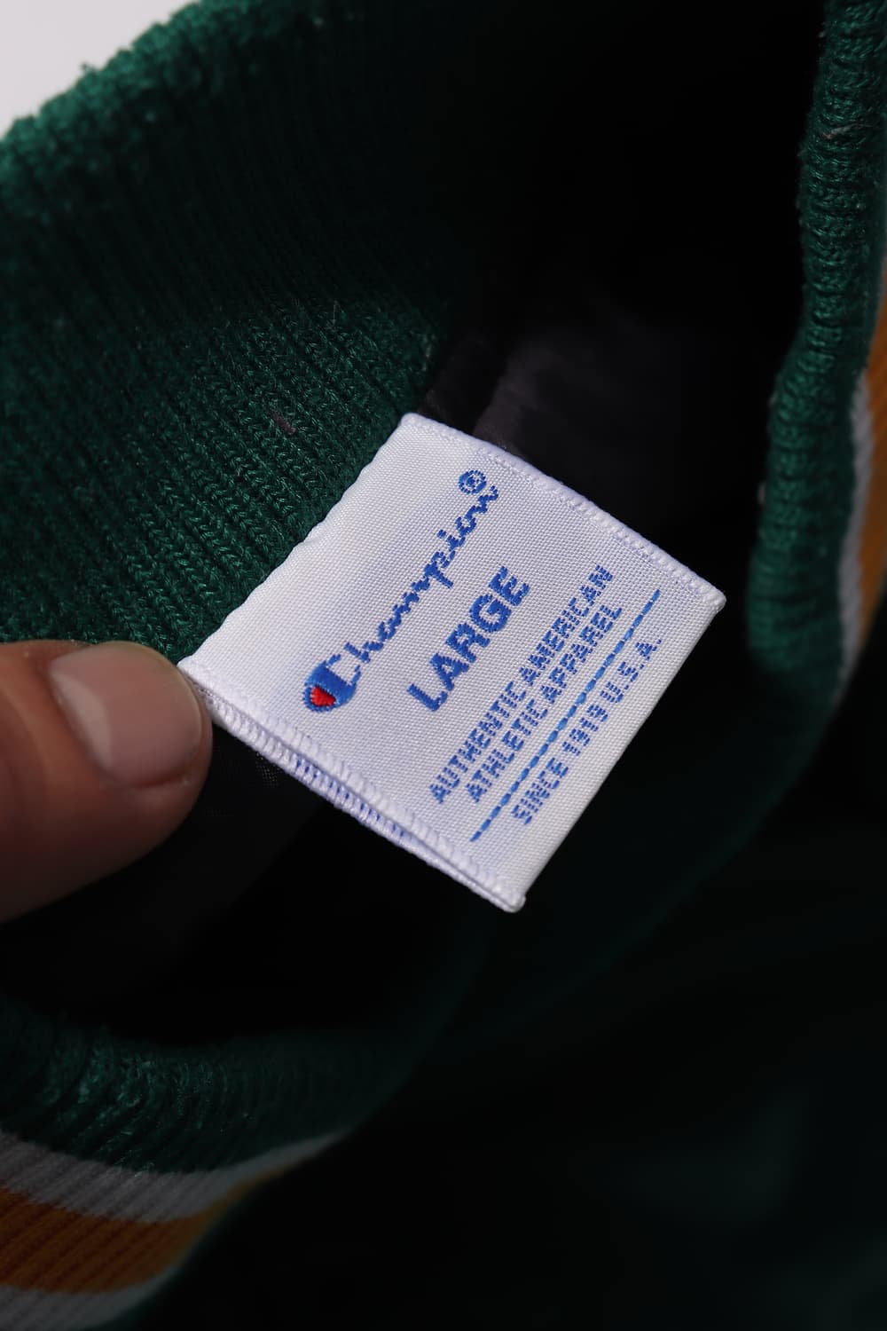 CHAMPION 그린 샤틴 바시티 점퍼 size L 상품이미지6