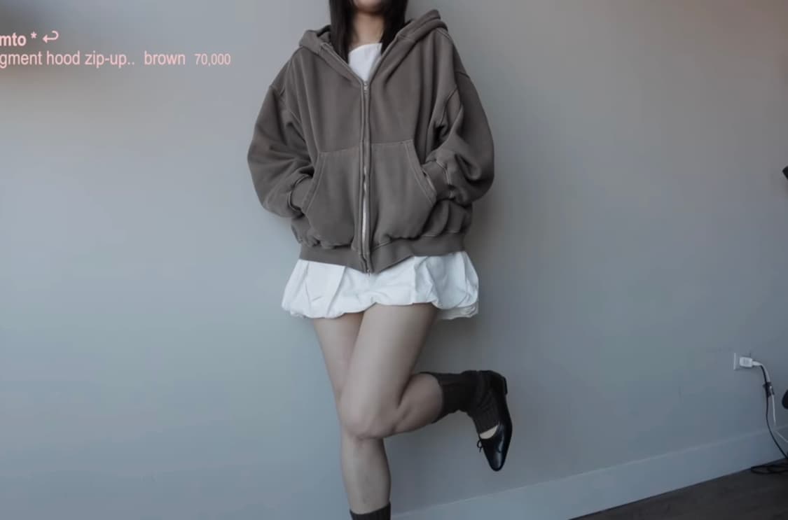 Blemto 피그먼트 후드집업 (brown) 상품이미지7