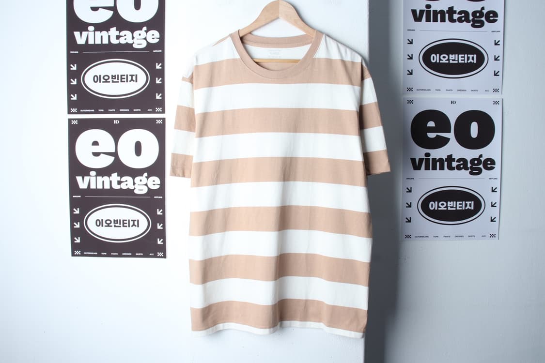 (XL-2XL) 지오다노 반팔 티셔츠 빅사이즈 스트라이프-H33066 상품이미지2