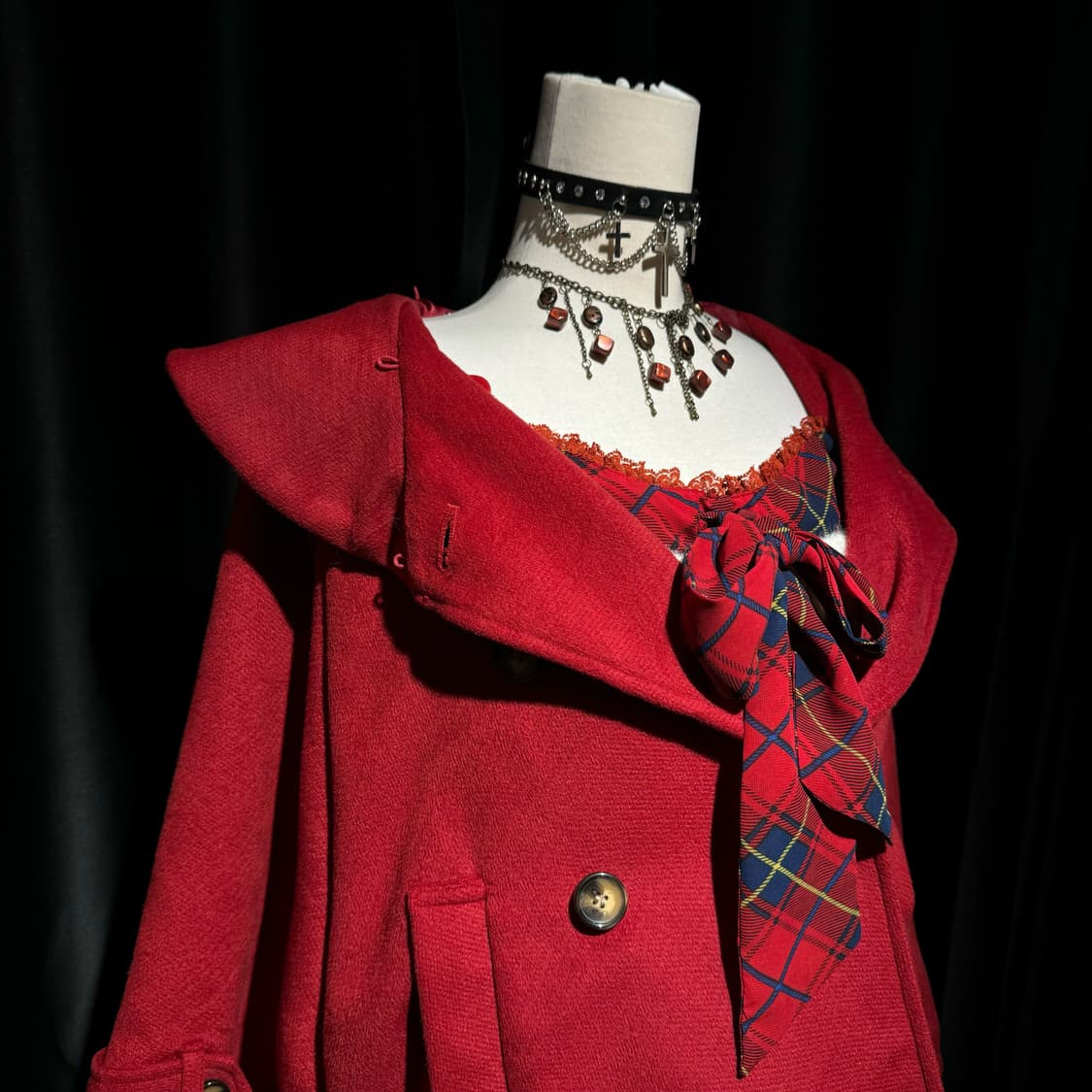 레드 케이프 코트 상품이미지5