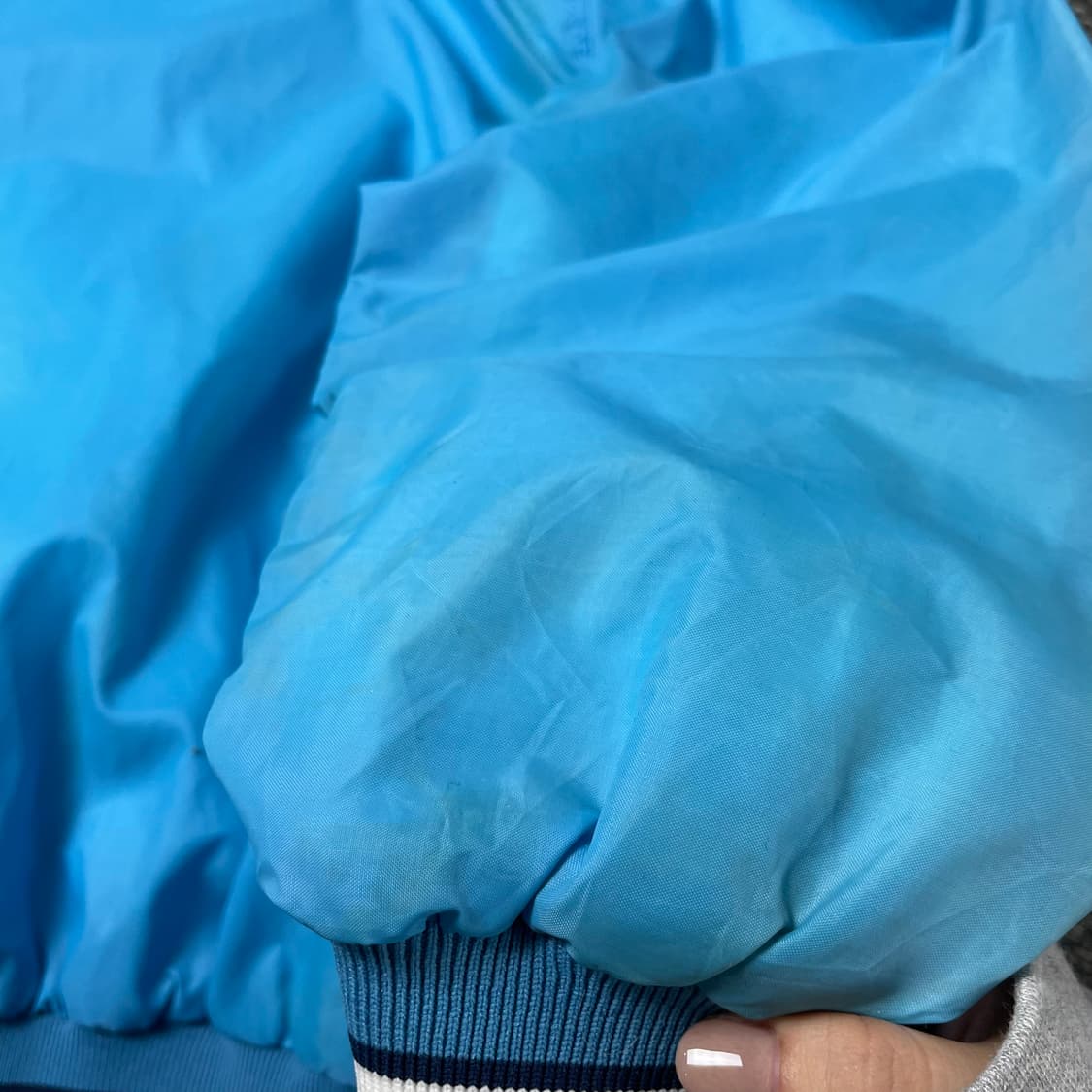 빈티지 노스캐롤라이나 빅로고 블루 바시티 자켓 2XL 상품이미지9