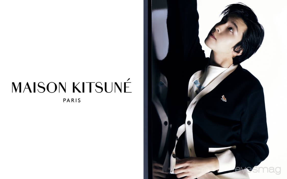 메종 키츠네 베이비폭스 울 가디건 XL 홍경 착용 상품이미지8