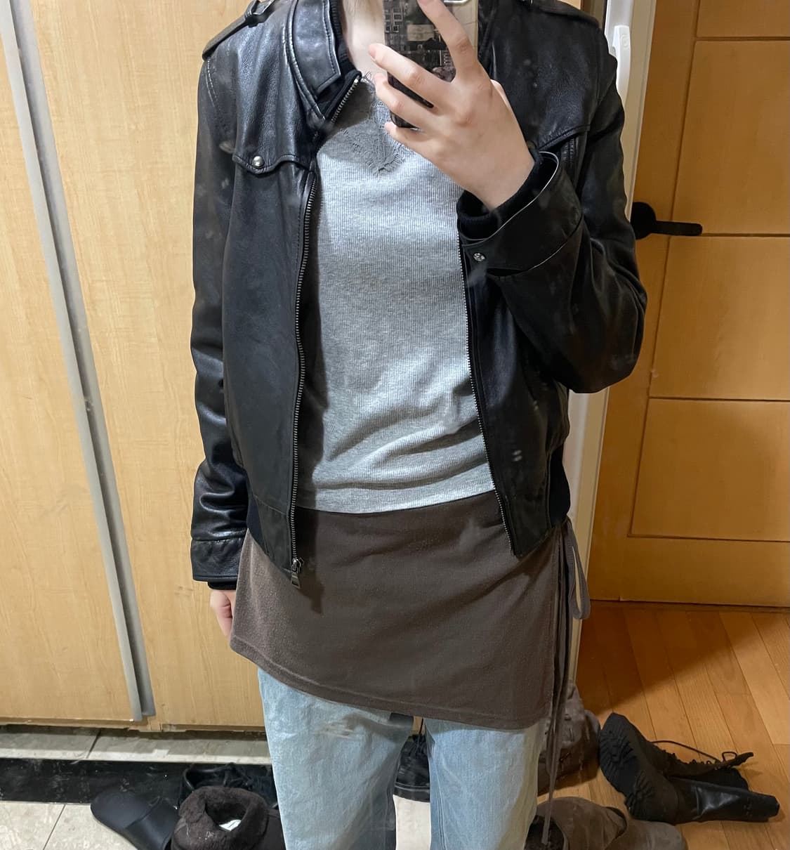 빈티지 가죽 자켓 상품이미지7