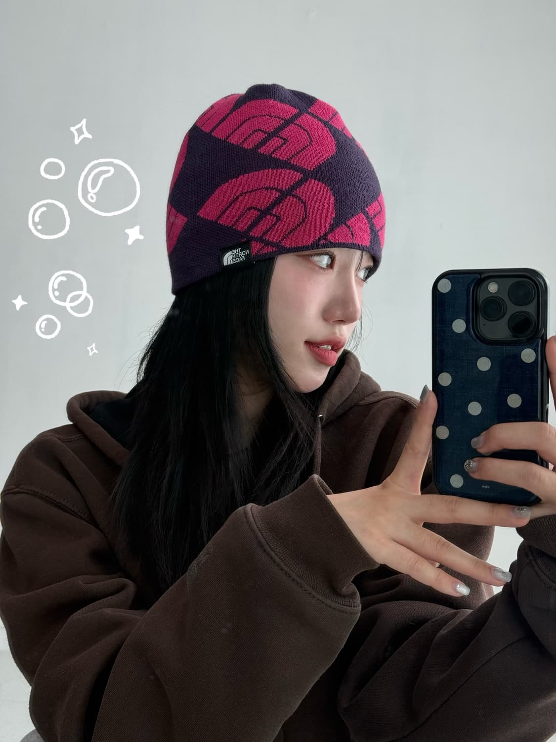 노스페이스 핑크보라 비니 상품이미지2