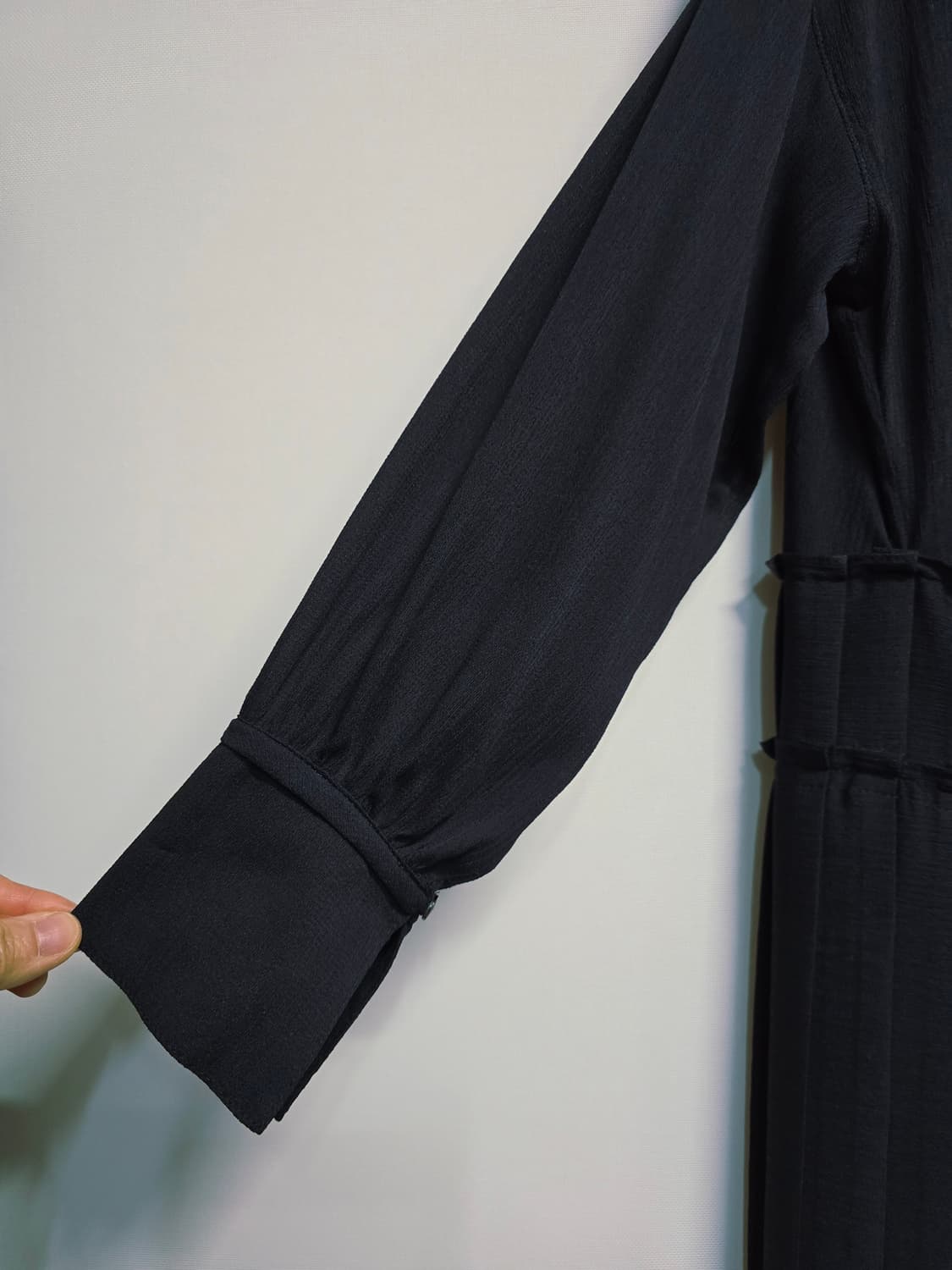 시스템 플리츠 롱원피스 프릴 카라 상품이미지3