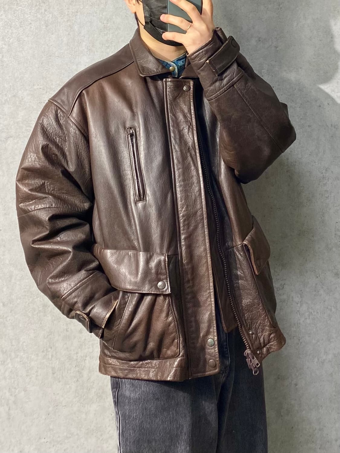 [L-XL] AMERICAN OUTWEAR 브라운 리얼레더 자켓 상품이미지9