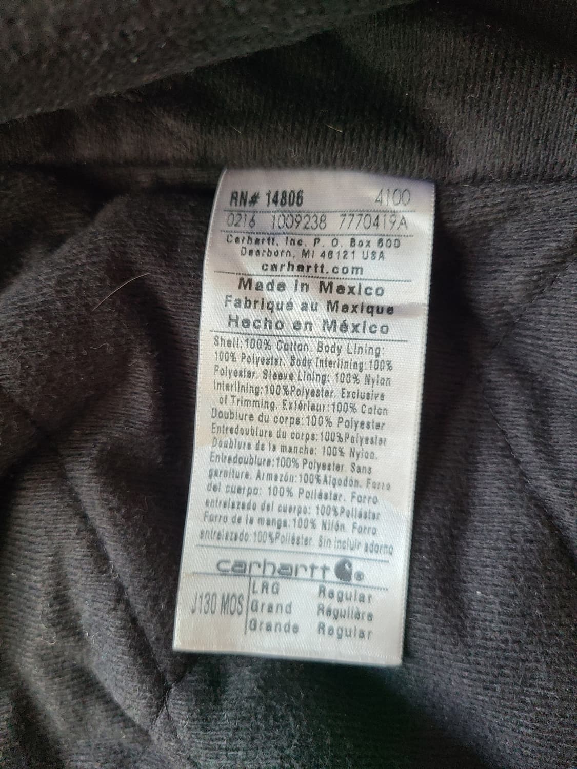 칼하트 j130 mos 모스그린 액티브 자켓 상품이미지4