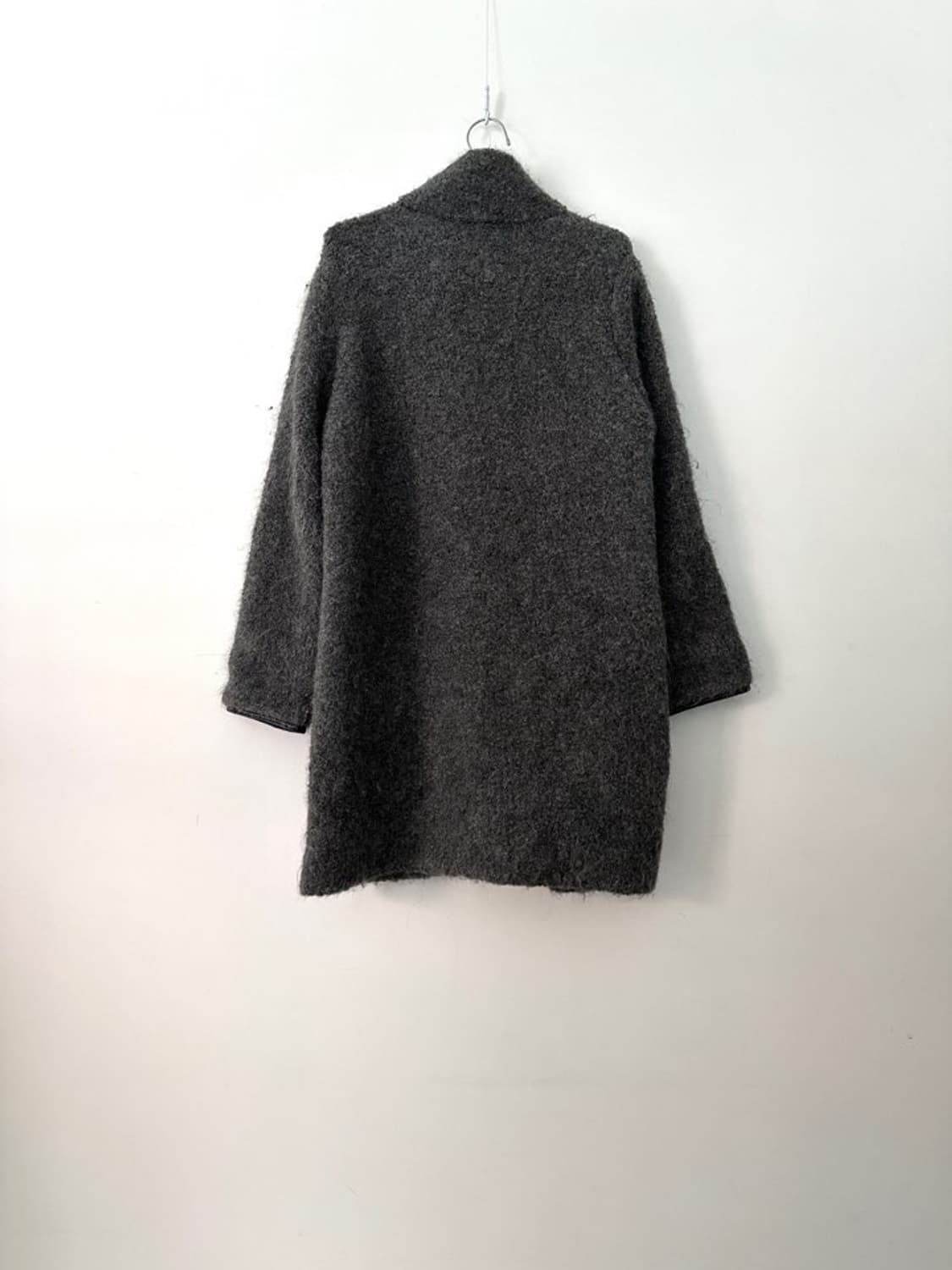 Boucle leather mix jacket / grey 상품이미지5