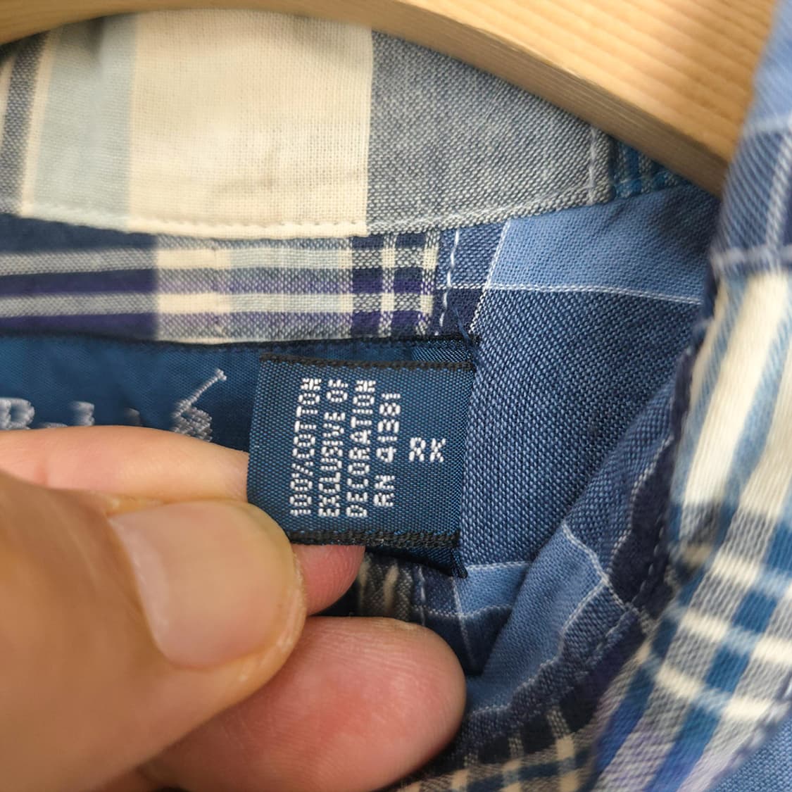 랄프 로렌 Ralph Lauren 커스텀핏 패치워크 체크 반팔셔츠 M 상품이미지7