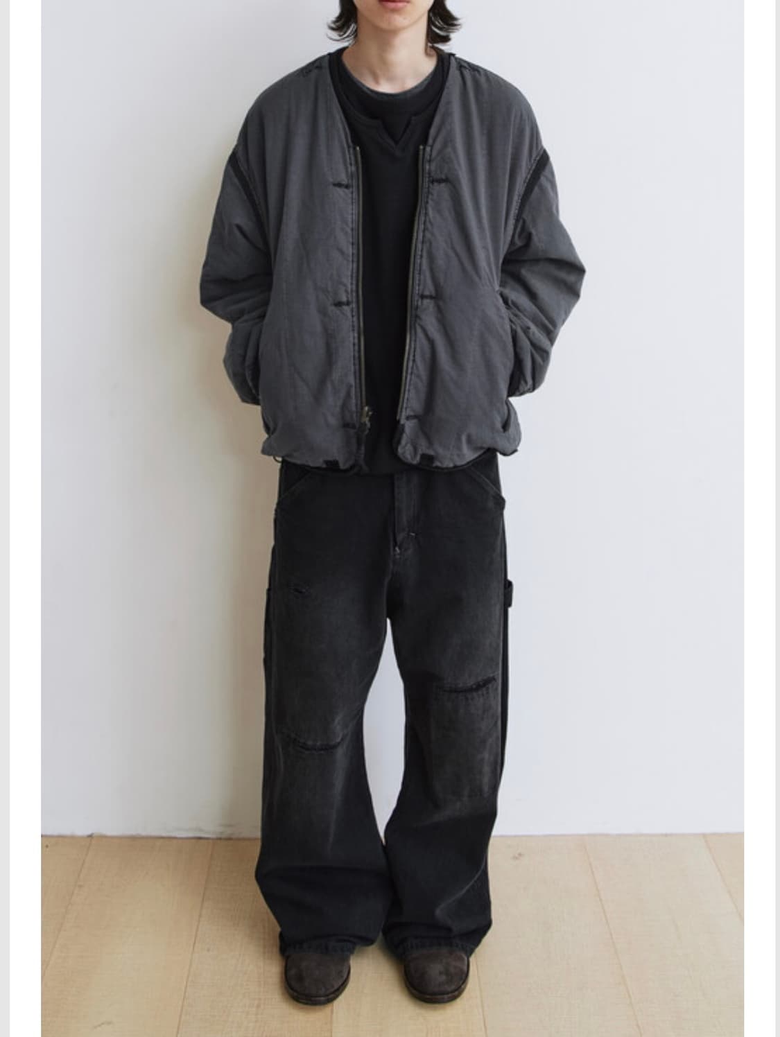 폴리테루 리버시블 라이너 자켓 블랙 + 블루 002 상품이미지2