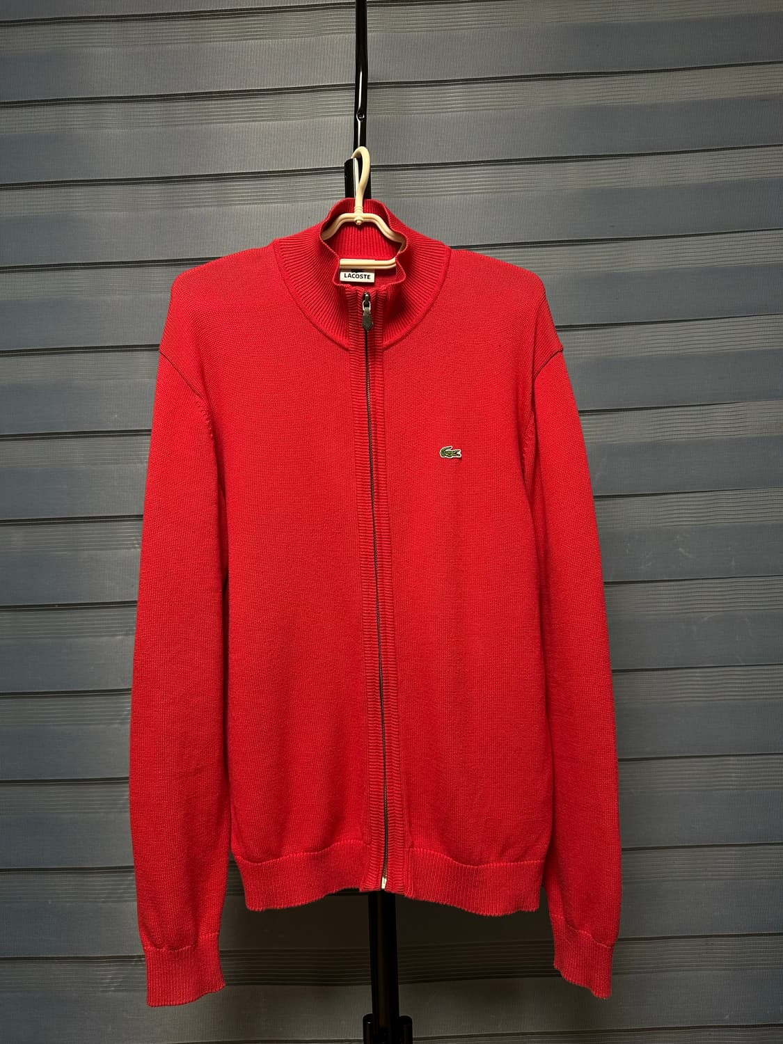 라코스테 레드 니트 집업 가디건 5사이즈 105 상품이미지2