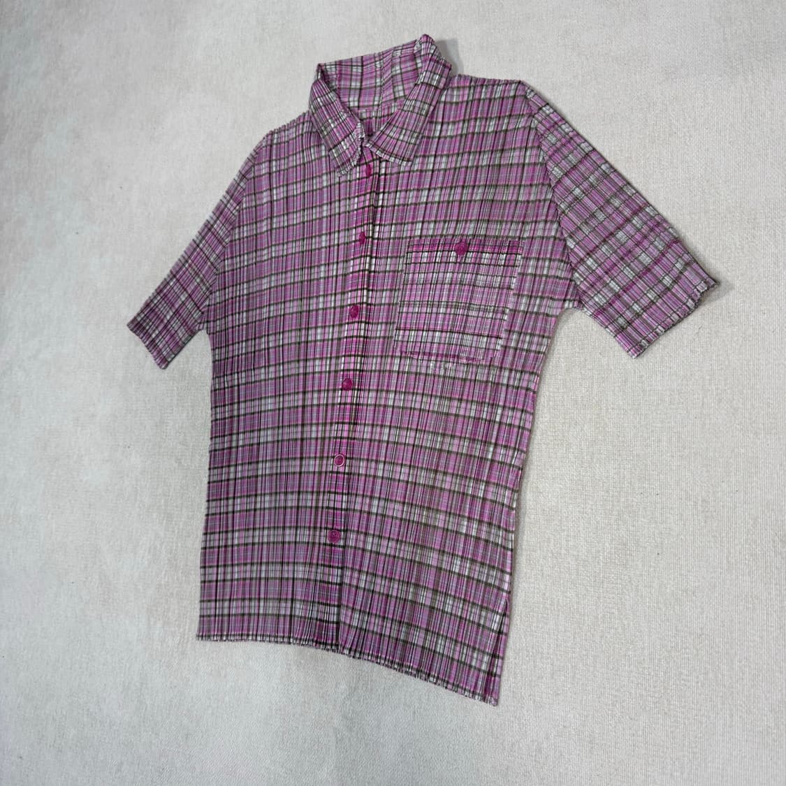 Check Pleated Pullover Sleeveless Shirt 상품이미지2