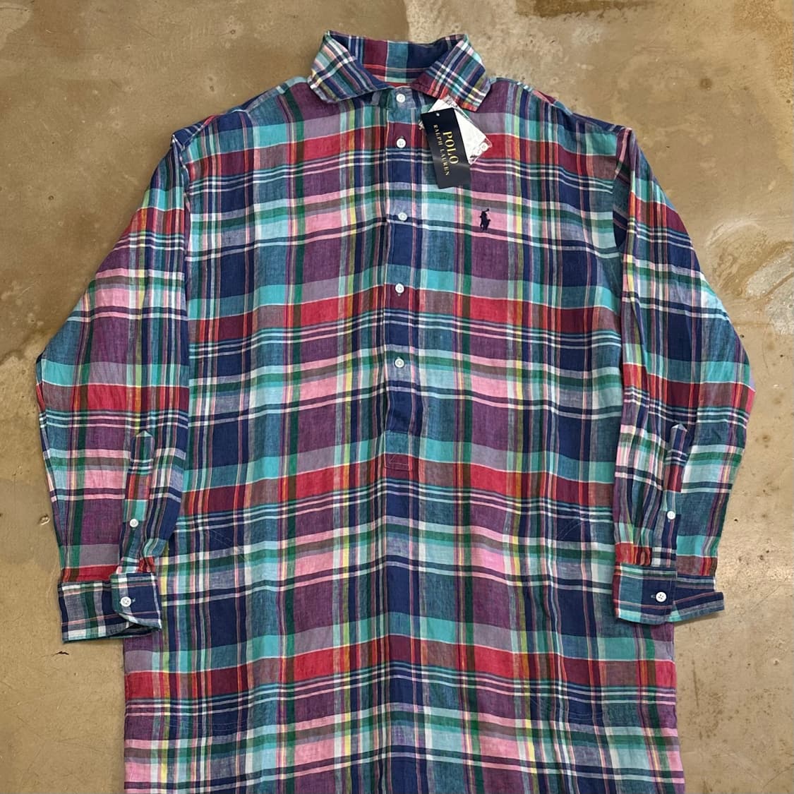 8 새상품 폴로랄프로렌 체크 린넨 원피스 상품이미지1