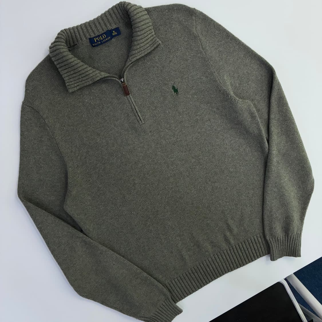 Polo 폴로 랄프로렌 멜란지 그레이 하프집업 니트 상품이미지2