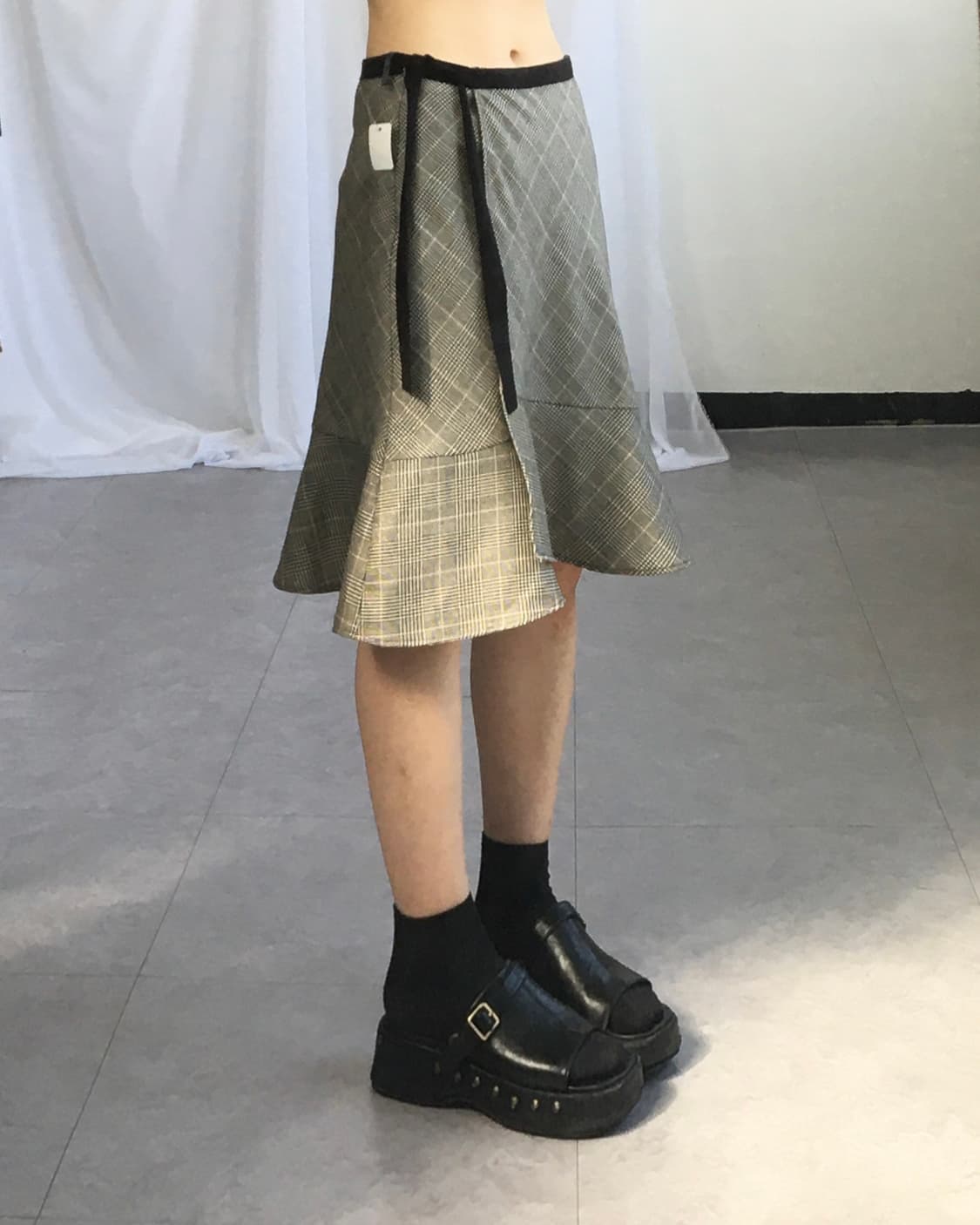 Check pattern wrap skirt 상품이미지7